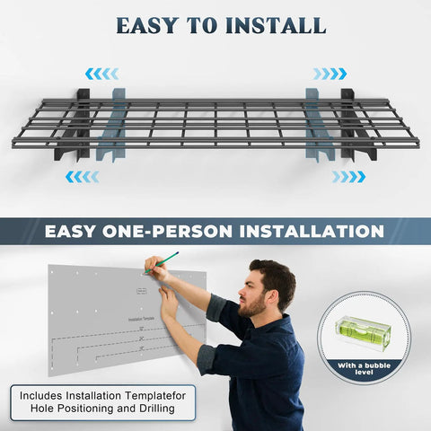 Two Pack Wall Mounted Garage Shelving Delivers Bulletproof 700 Lb Heavy Duty Capacity While Keeping Your Premium Power Gear Stacked Tight Without Any Hassle