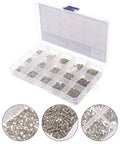 Heavy Duty Self Tapping Screws Kit For Metal And Wood Carbon Steel Construction Built To Last For Home And Office Projects Includes Silver Sheet Metal Screws And Durable Fasteners For Quick Easy Install, clear organizer box