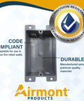 Pack Of 6 Durable Plastic Electrical Boxes For Tight Remodel Jobs Shallow 8 Cu In Grey Single Gang Old Work Junction Box