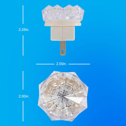 SleepLite Jewel Amber Led Night Light Plug In Always On Energy Efficient UL Certified 2 Pack Ideal Nightlight illuminated 2-inch size