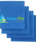Rigid Pond Filter Media Pads 12 By 12 Inches, 1 Inch Thick Bi-Directional 50 Micron Polyester Nonwoven Media displayed in layers