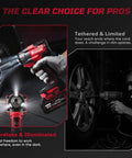 Brutal 12 Volt Cordless Impact Wrench With 800 Nm High Torque Brushless Motor for tough rusted lug nuts, illuminated cordless tool.