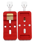 Rock Solid Aluminum Dovetail Clamp Base for Telescope Equatorial Mount and Finder, red finish with secure bolt lock