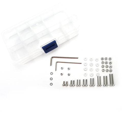 50 Piece Turntable Headshell Mounting Hardware Kit Stainless Steel Hex Socket Head Screws Bolts Nuts Washers And Wrenches In A Mixed Box Case Color Silver For Phonograph Parts Ready To Install