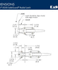 Dimensions diagram of Safeguard Radial Latch With Light Spring For Smooth Self Closing Door Closure Easy Peasy Tight Seal Minimal Pressure Inside Or Outside With Inside Release Handle Foam Door Compatible Economical