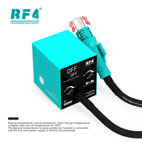 Pro Grade Intelligent Hot Air Soldering Station With Digital Display And Overheat Protection, blue unit with connected desoldering gun