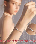 Woman using Six Pack Magnetic Clasp Set for Necklaces and Bracelets, 18K Gold and Silver Lobster Clasps, Easy Magnetic Closures