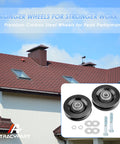 Roofing Hoist Carriage Wheel Kit For TP250 TP400 And LH200 LH2000 Elevators Replaces Part 90040 shown with roof background.