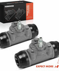 Rear Drum Brake Wheel Cylinder Kit 2 Piece Set For Toyota Tundra 2000 2007, 4Runner 1996 2000, Land Cruiser 1981 1995, T100 1993 1995 Rear Driver And Passenger Sides Direct Fit Replacement shown with packaging