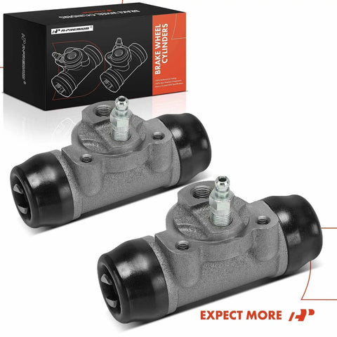 Rear Drum Brake Wheel Cylinder Kit 2 Piece Set For Toyota Tundra 2000 2007, 4Runner 1996 2000, Land Cruiser 1981 1995, T100 1993 1995 Rear Driver And Passenger Sides Direct Fit Replacement shown with packaging