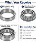 Top Tier 388A-383A Tapered Roller Bearing For Heavy Duty Trucks And Cars To Crush Tough Radial Loads Plus Axial Forces With Smooth Single Cone Ring Inner Cage Setup parts display including outer ring and inner cone.