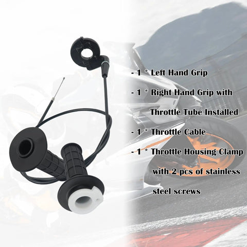 Throttle Cable Kit With Twist Throttle And 47 Inch Cables for 22mm Handlebars Universal Motorcycle ATV 110cc to 250cc