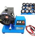 12V Portable Hydraulic Hose Crimper With 13 Quick Swap Dies, compact design with ergonomic controls and multiple dies for hose crimping.