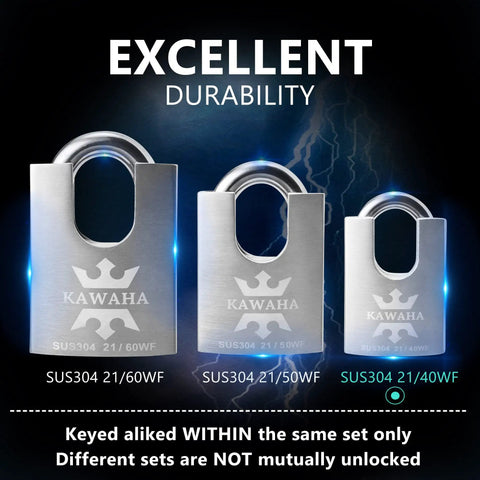 Built Tough Heavy Duty Stainless Shrouded Padlock With Keys, 2 Pack, 1-9/16 Inch 40mm, SUS304 Weatherproof Lock Comparison