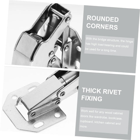 Angoily 2pc silver screw hydraulic cabinet hinges with mounting plate for kitchen cabinets and wardrobes