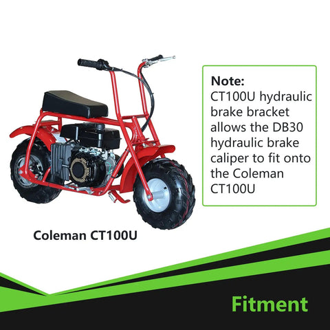 Upgraded Mini Bike Hydraulic Brake Kit With Rear Caliper Mounting Bracket Adapter For Coleman CT100U Mini Bike overview