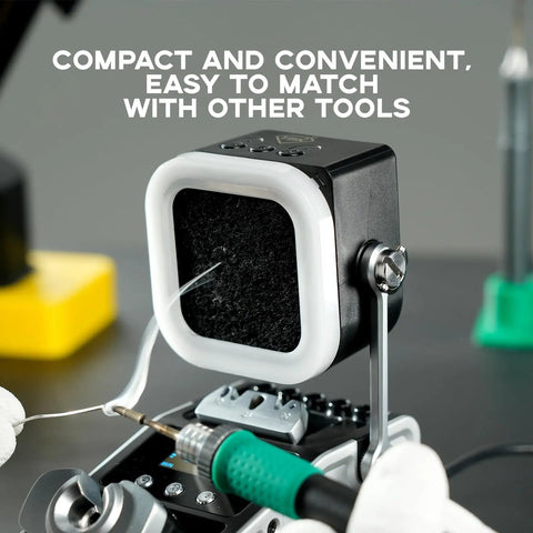 Mini Solder Fume Extractor With 3 Speed Settings And 10000RPM Brushless Motor Activated Carbon Filter Type C Rechargeable