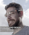 Man wearing All-Day Comfort Anti-Fog Safety Glasses With 99% UV Blocking, Scratch-Resistant Lenses, Z87.1 Eye Protection.