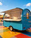 Custom Designed Concession Food Truck Trailer With Turnkey Kitchen Layout And Heavy Duty Stainless Steel Body showing rear view with open serving area.