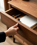 Hand opening drawer with Solid 4 Pack RV Cabinet Latches Kit With Case And Screws, visible ABS plastic construction
