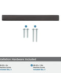 Monument Oil Rubbed Bronze Cabinet Pull 3-3/4 Inch Center-to-Center with screws shown, sleek modern design for cabinets and furniture.