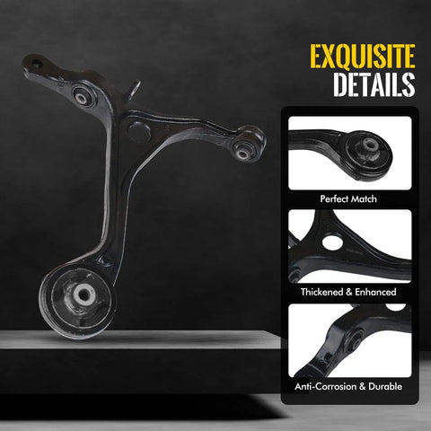 Front Lower Control Arm With Ball Joint Assembly For 2004 2008 Acura TSX And 2003 2007 Honda Accord OE Replacement K640290 K640289 Includes 2 Lower Ball Joints And Driver Plus Passenger Arms For Smooth Steering And Tight Handling. black metal front lower control arm with bushings