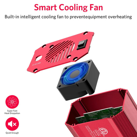 Portable 300W Power Inverter Converts Dc 12V To Ac 110V With built-in smart cooling fan for effective heat dissipation.