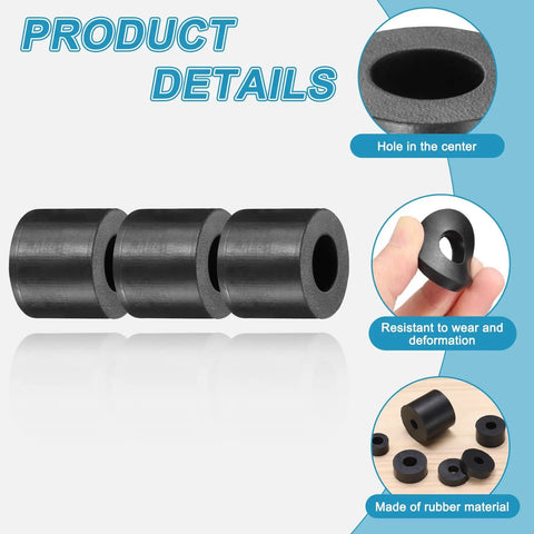 Rock Solid 36 Piece Rubber Isolator Mounts Heavy Duty Vibration Damping Spacers 12 Millimeter Outer Diameter black rubber pads
