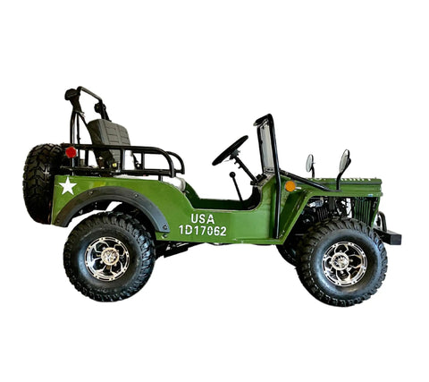 125cc Go Kart For Young Adults And Teens 16 Plus With Semi Automatic Transmission And Reverse For A Smooth Ride Reaching About 40 MPH Army Green