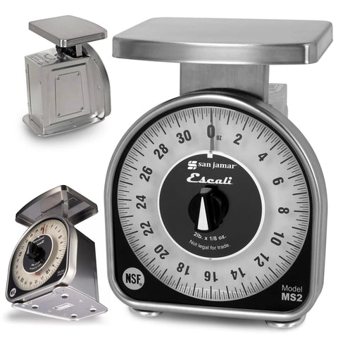 Mechanical Dial Scale For Kitchen And Restaurant 2 Pound Capacity Battery Free Accuracy Large Easy Read Dial Durable Metal Construction Ideal For Food Prep Cooking And Portioning In Busy Kitchens