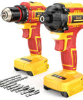 Cordless Brushless Drill And Impact Driver Combo Kit For 20V Battery Tool Only High Torque Power Tool Set with 9 Bits