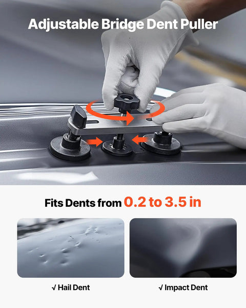 Paintless Dent Removal Kit With 60 Pieces Including Dent Lifter Bridge Puller Rubber Hammer Glue Gun And 24 Puller Tabs