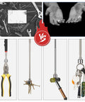 Telescoping Magnetic Tool Set With LED Light And Inspection Mirror lifting tools and keys from various angles
