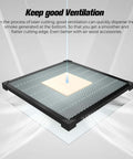 Creality honeycomb laser bed with aluminum panel, 19.7 x 19.7 inches, top view