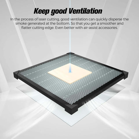 Creality honeycomb laser bed with aluminum panel, 19.7 x 19.7 inches, top view