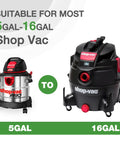 Replacement Cartridge Filter For 5 Gallon And Up Dry Vacuums Fits Most Dry Vacuums for Home Shop Garage Use Durable Reusable