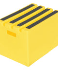 Yellow Polyethylene One Step Stool With Non Slip Tape Surface Rubber Feet Hand Holes For Easy Transport Lightweight Durable Reach Aid For Home Kitchen Garage And Workshop