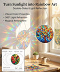 Jigsaw Puzzle Suncatcher Kit With 83 Pieces For DIY Stained Glass Window Art No Glue Needed hanging by window creating rainbow effect