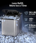 Fast Nugget Ice Maker Countertop With Self Cleaning Pump Delivers 35 Lbs Per Day Of Pebble And Pellet Ice Includes 8 Packs Cleaner