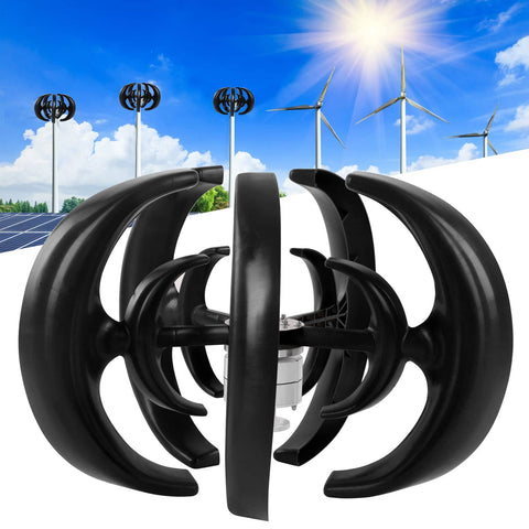 Beefy 1200W Vertical Axis Wind Turbine Kit With 12V Controller For Boats Terraces And Cabins Five Blade Reinforced Nylon Design