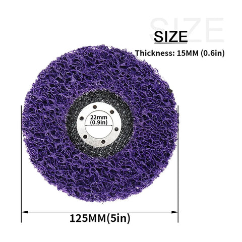 Poly Strip Grinding Disc For Angle Grinders 125mm Rust Removal And Surface Polishing, durable abrasive disk size 125mm