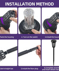 Installation method for Solar Powered Outdoor Bug Zapper With IP66 Waterproof Build, shown in six steps.