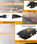 Power plug and ABS foot pedal of Flex Shaft Grinder Rotary Tool Kit 560W with 500-23000 RPM, 3 Jaw Chuck, Foot Pedal