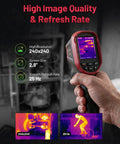 Handheld Thermal Imaging Camera With 240 By 240 TSIR Sensor, -4F To 1022F Range, 25Hz Refresh Rate, 2.8-inch screen shown in hand