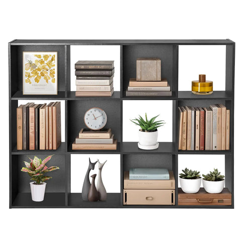 12 Cube Modular Storage Shelf Organizer For Closets And Bins Open Back Bookshelf Cabinet DIY No Fuss Assembly with decor