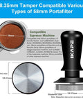 58.35Mm Espresso Tamper Pro Grade Barista Tool With Calibrated Spring Loaded Threaded Stainless Steel Base No Fuss Tamping