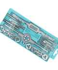 Top Tier Metric Tap And Die Set With Insane 60HRC Hardness Made From Premium Alloy Steel Perfect For Precision CNC Metal Work Whether You Need Coarse Or Fine Threads This Ultimate Hand Tool Kit Is A Total Game Changer For Any Serious Fabricator Who Wants. 20-piece metric tap and die set in turquoise case, M3-M12, alloy steel