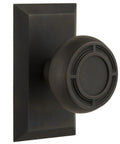 Studio Plate With Mission Knob Double Dummy Oil Rubbed Bronze For Interior Doors Requiring Push Pull Function Classic Arts And Crafts Style
