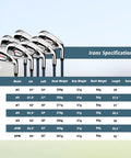 Irons specifications chart with Single 7 Iron Golf Club For Men Right Handed Forgiving Design With Graphite Shaft details.