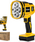 Beast Bright Cordless LED Work Light 1500 Lumens 550 Yard Reach Pivoting Head with packaging box shown in image